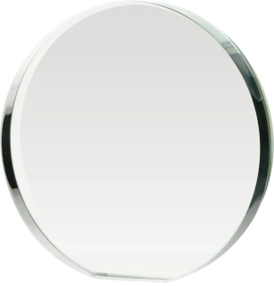 Sklenená trofej -14cm; hr.skla-1,5cm + obal