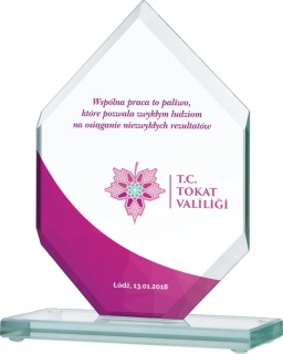 Sklenená trofej -18 cm